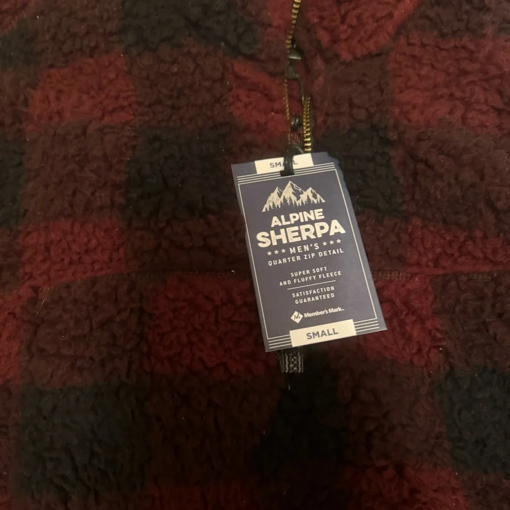 NWT Men's Black and Red Plaid Sherpa
